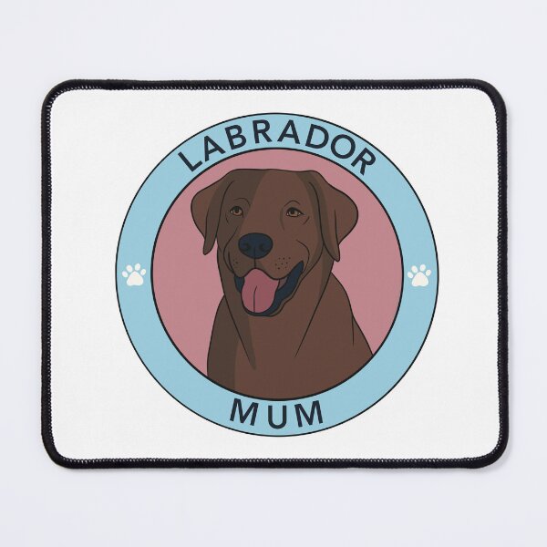 Item preview, Chocolate Labrador Mum Badge Pink designed and sold by Stickety Boo.
