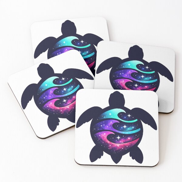 Item preview, Negative Space Wave Cutout Galaxy Sea Turtle Silhouette designed and sold by zoughlal.