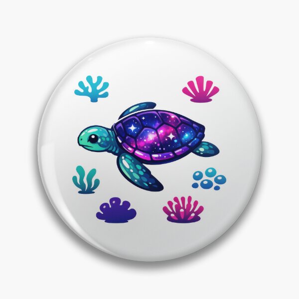 Item preview, Galaxy Shell Sea Turtle with Abstract Coral Motif Icons designed and sold by zoughlal.