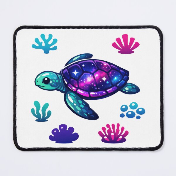 Item preview, Galaxy Shell Sea Turtle with Abstract Coral Motif Icons designed and sold by zoughlal.