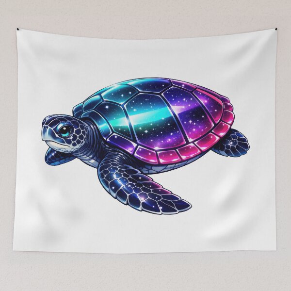Item preview, Prismatic Chrome Shell Galaxy Sea Turtle with Glossy Bands designed and sold by zoughlal.