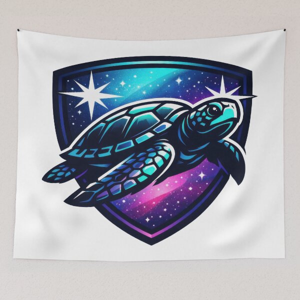 Item preview, Galaxy Shield Emblem Sea Turtle with Starburst Highlights designed and sold by zoughlal.