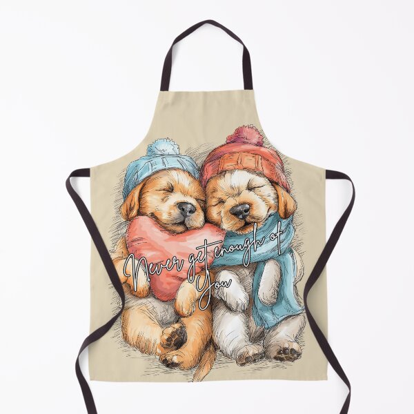 Item preview, Never Get Enough of You - Cute Couple Dogs Asleep Holding Heart | Gift for Her or Him designed and sold by PopsiclesArtStudio.