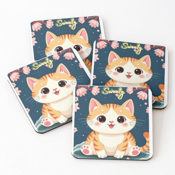 Item preview, Sweety Cute Kawaii Cat Illustration designed and sold by Divine Design's .
