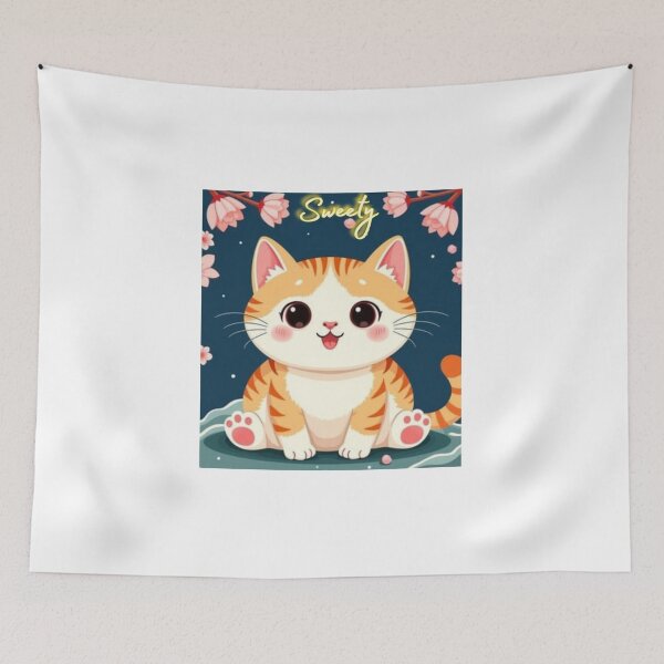 Item preview, Sweety Cute Kawaii Cat Illustration designed and sold by Divine Design's .