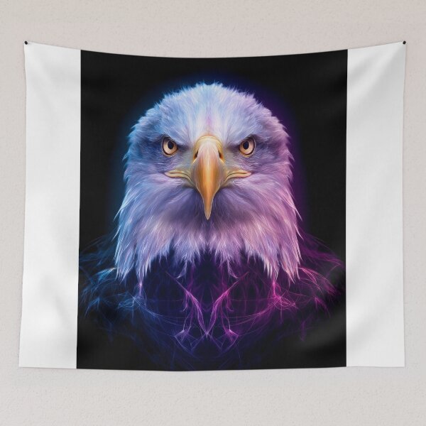 Artikelvorschau, Neon Eagle – Futuristisches, majestätisches Vogelporträt entworfen und verkauft von VisionaryVeils.