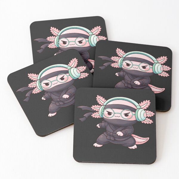 Item preview, Sword Master Ninja Axolotl – Cute Kawaii Ninja Axolotl with Katana Chibi Art designed and sold by ColorSplash123.