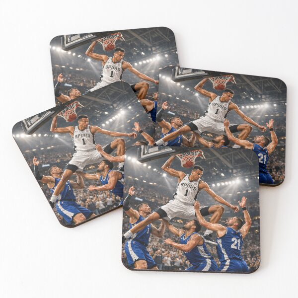 Item preview, Victor Wembanyama – Epic Dunk Over Three Players designed and sold by AnimeCraft Shop.