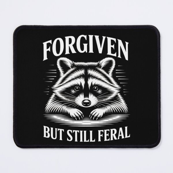 Item preview, Forgiven But Still Feral Funny Raccoon Christian Quote designed and sold by ZACK ART.