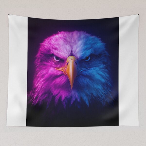 Artikelvorschau, Neon Eagle – Futuristisches, majestätisches Vogelporträt entworfen und verkauft von VisionaryVeils.