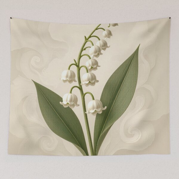 Item preview, Lily of the Valley Sprig On a Neutral Abstract Design designed and sold by Maria Dryfhout.