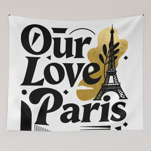 Item preview, Our Love Paris Eiffel Tower Elegant Anniversary Art designed and sold by FreeFromDefault.