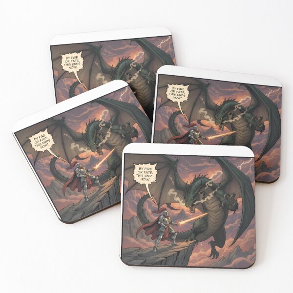 Item preview, Knight vs Dragon Epic Fantasy Battle designed and sold by LowBattery Social Club.