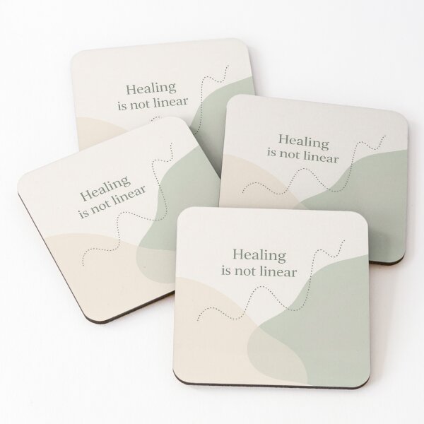 Item preview, Healing Is Not Linear – Minimal Mental Health Quote Art | Calm Aesthetic Wall Art & Stickers designed and sold by VibeVauilt.