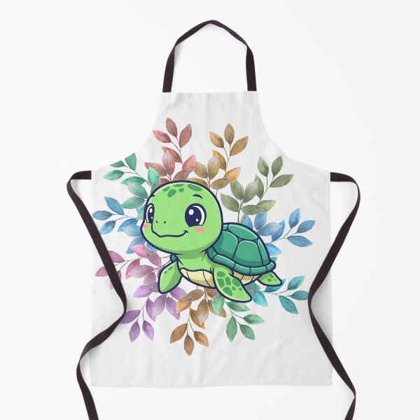 Item preview, Cute turtle surrounded by colorful leaves — transparent background designed and sold by lunadesignsmoon.
