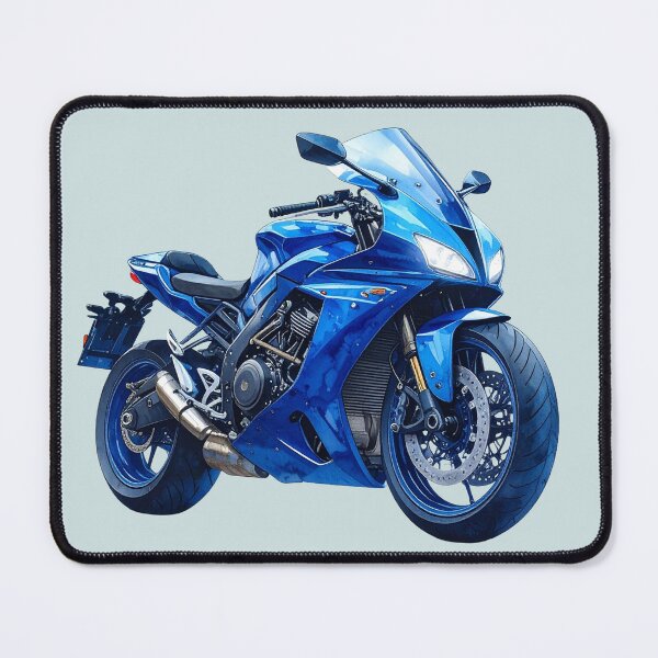 Item preview, Racing spirit, motorcycle blue in watercolor designed and sold by LiskoDesign.