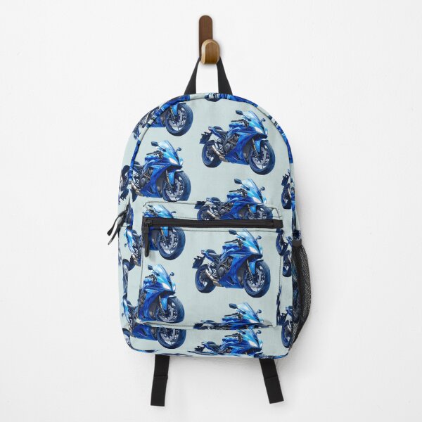 Item preview, Racing spirit, motorcycle blue in watercolor designed and sold by LiskoDesign.