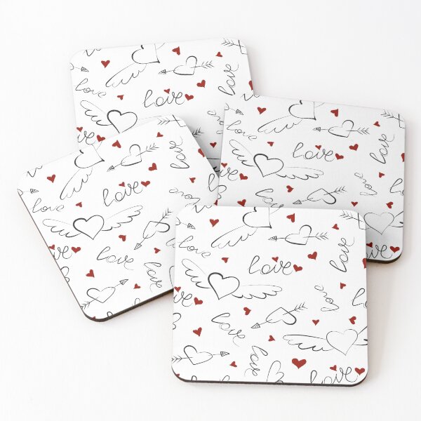 Item preview, Hand Drawn Love Pattern – Seamless Hearts, Arrows and Calligraphy designed and sold by alijun.
