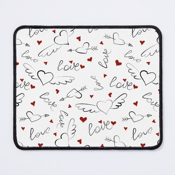 Item preview, Hand Drawn Love Pattern – Seamless Hearts, Arrows and Calligraphy designed and sold by alijun.
