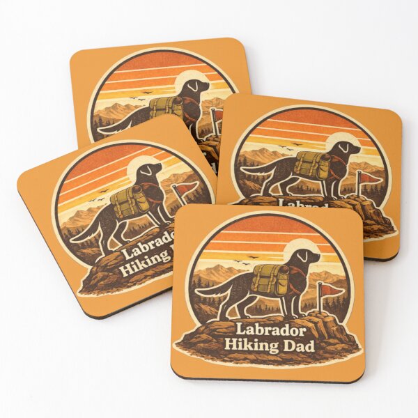 Item preview, Labrador Hiking Dad – Retro Mountain Sunset Backpack Dog designed and sold by PawPrintCustom.
