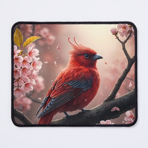 Item preview, Red Bird and Cherry Blossoms, Ai Generated Art  designed and sold by ACC .