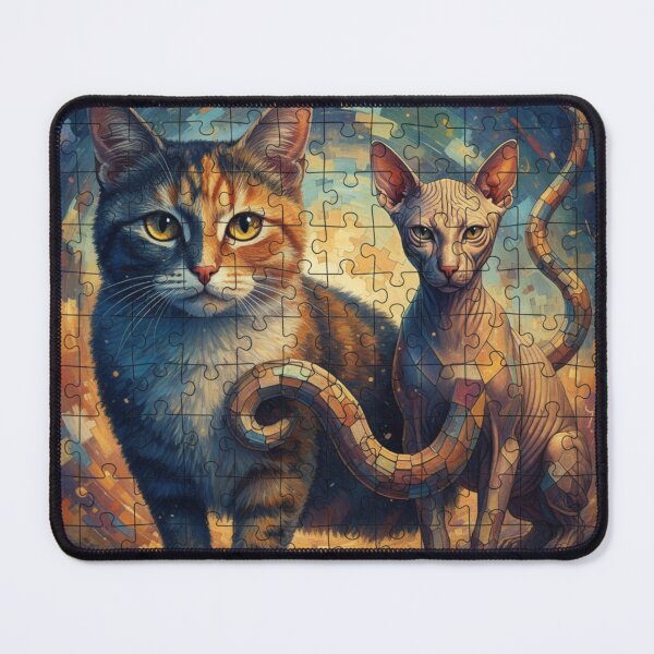 Item preview, Abstract Puzzle Cat T-shirt designed and sold by tSpins.