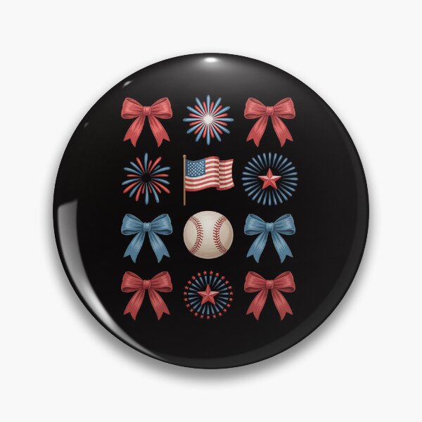 Item preview, Red White and Blue 4th of july coquette Baseball Bow designed and sold by HesterFoley.
