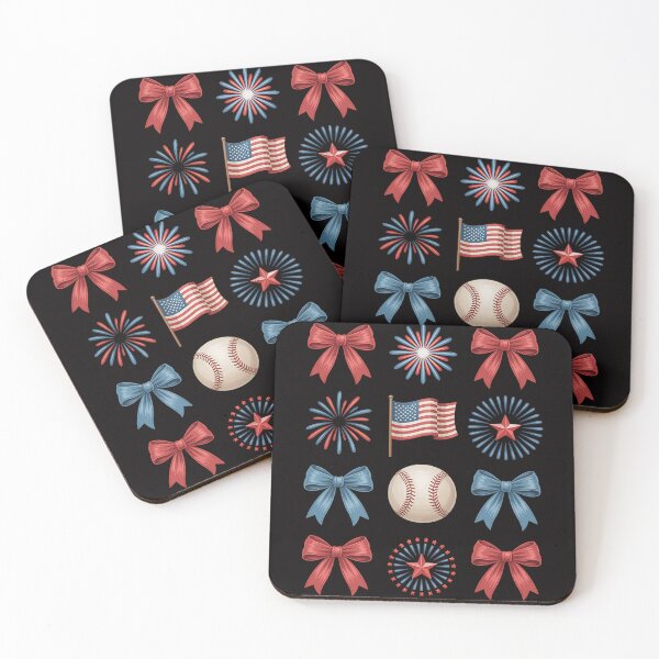 Item preview, Red White and Blue 4th of july coquette Baseball Bow designed and sold by HesterFoley.