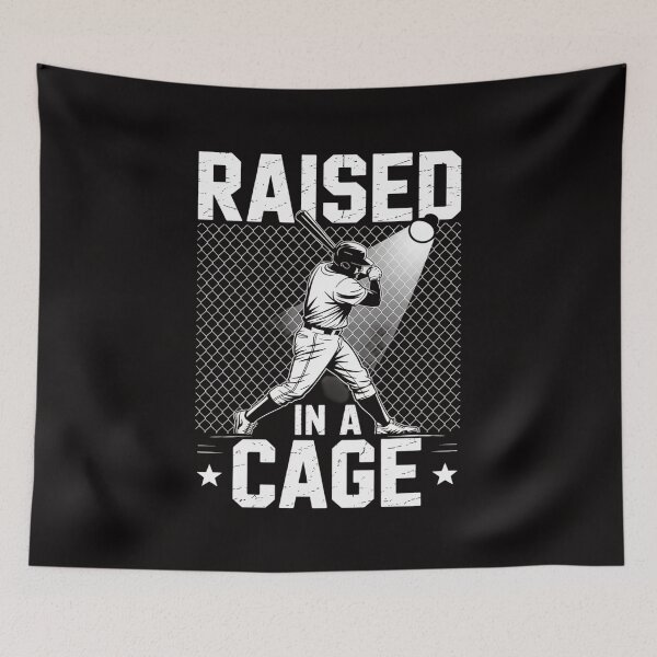 Item preview, Raised In A Cage Baseball Softball Training Batter Catcher designed and sold by HesterFoley.