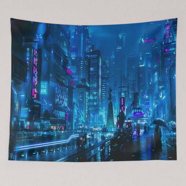 Item preview, Cyberpunk Sci Fi City designed and sold by SofiaStutio.