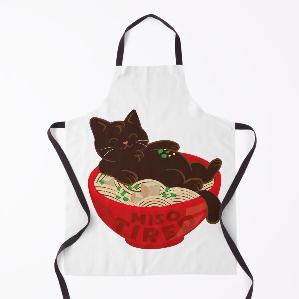 Item preview, Miso Tired Cat Eating Miso Soup designed and sold by ryska-studio.