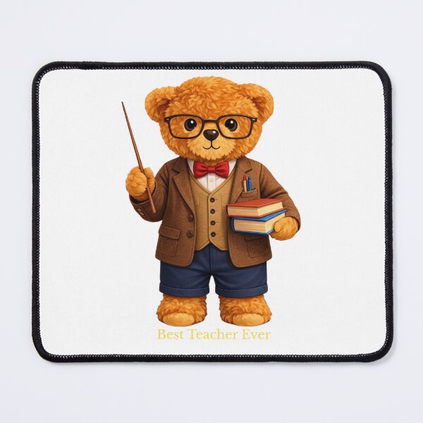 Item preview, Cute Teacher Teddy Bear with Glasses, Books and Pointer designed and sold by CuteBear87.
