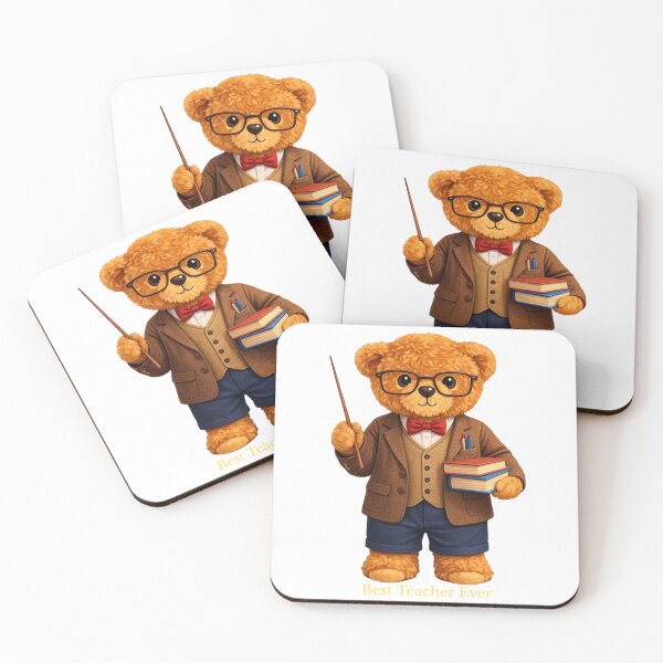 Item preview, Cute Teacher Teddy Bear with Glasses, Books and Pointer designed and sold by CuteBear87.
