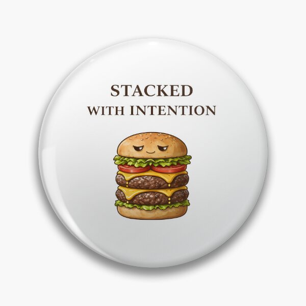 Item preview, Stacked With Intention – Burger Mindset Food Philosophy Shirt designed and sold by Snackwear Apparel.
