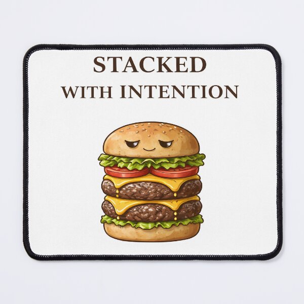 Item preview, Stacked With Intention – Burger Mindset Food Philosophy Shirt designed and sold by Snackwear Apparel.