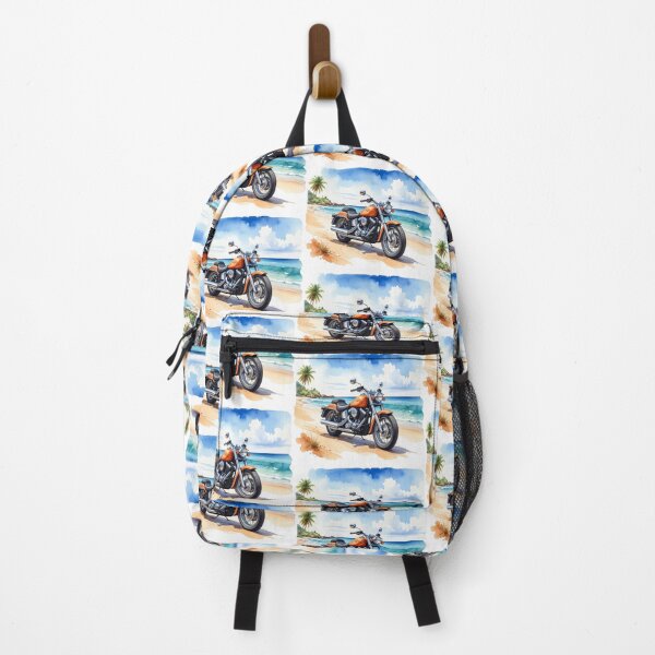 Item preview, Summer on two wheels, cruiser motorcycle orange in watercolor designed and sold by LiskoDesign.