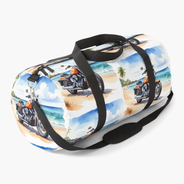 Item preview, Summer on two wheels, cruiser motorcycle orange in watercolor designed and sold by LiskoDesign.