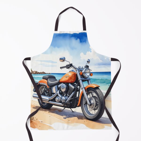 Item preview, Summer on two wheels, cruiser motorcycle orange in watercolor designed and sold by LiskoDesign.