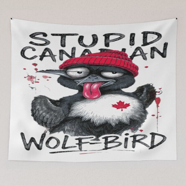 Item preview, Stupid Canadian Wolf Bird Funny Loon Retro Tee designed and sold by DailySparks.