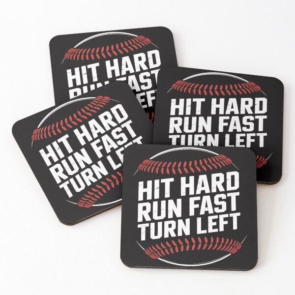 Item preview, Hit Hard Run Fast Turn Left Funny Baseball Player & Fan designed and sold by PattonJillian.