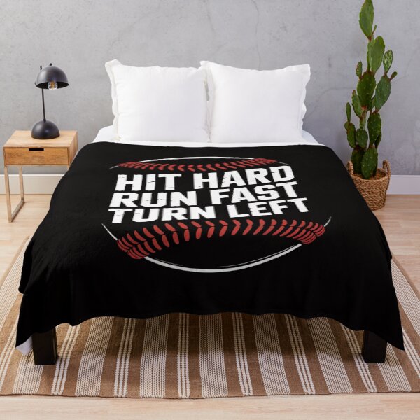 Item preview, Hit Hard Run Fast Turn Left Funny Baseball Player & Fan designed and sold by PattonJillian.