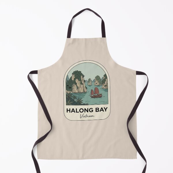 Item preview, Halong Bay Vietnam Retro Travel Badge, Traditional Junk Boat And Limestone Karsts designed and sold by InvestingRoad.