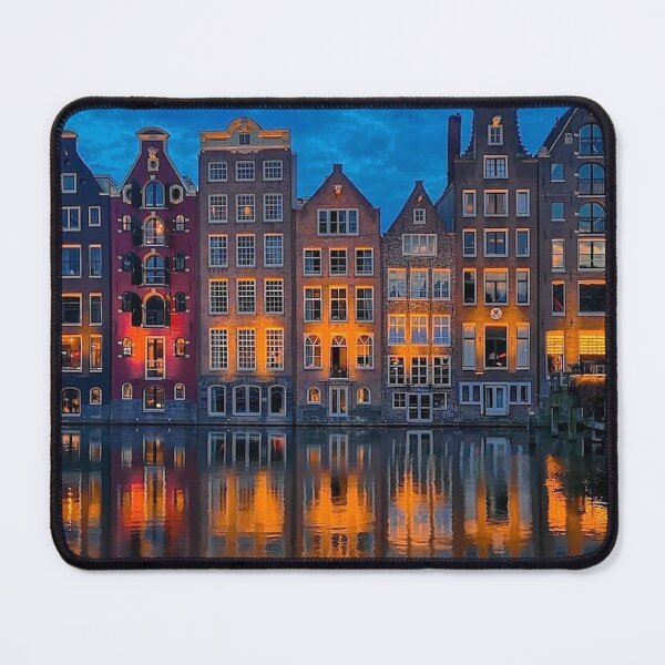 Item preview, Amsterdam Canal Houses Night Reflection Netherlands designed and sold by SofiaStutio.