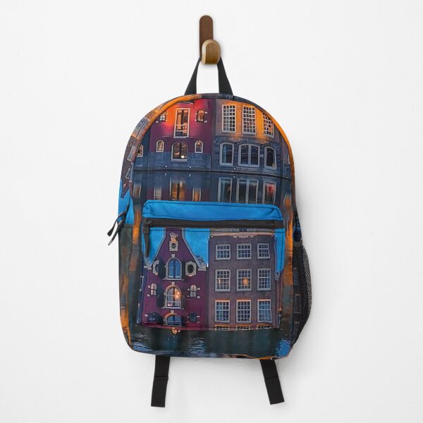 Item preview, Amsterdam Canal Houses Night Reflection Netherlands designed and sold by SofiaStutio.