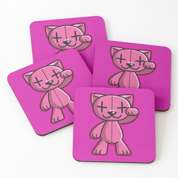 Item preview, Cute Pink Plush Cat – Kawaii Stuffed Animal Aesthetic Illustration designed and sold by MerlinWear.