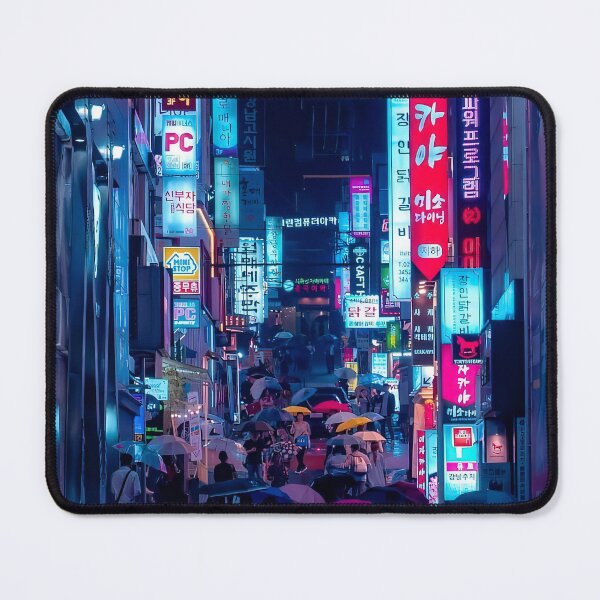 Item preview, Seoul Rainy Night Neon Street Korea Cyberpunk designed and sold by SofiaStutio.