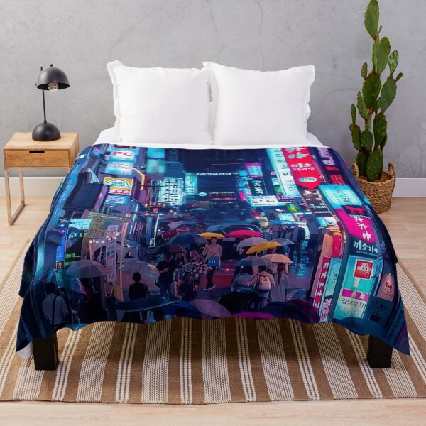 Item preview, Seoul Rainy Night Neon Street Korea Cyberpunk designed and sold by SofiaStutio.