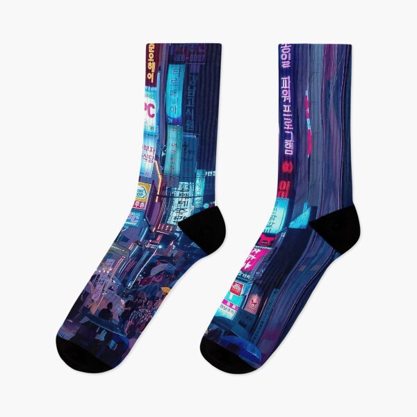 Item preview, Seoul Rainy Night Neon Street Korea Cyberpunk designed and sold by SofiaStutio.