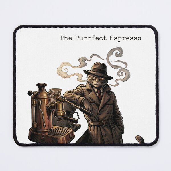 Item preview, The Purrfect Espresso – Noir Cat Barista designed and sold by Born to Flow.