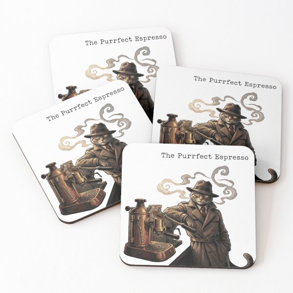 Item preview, The Purrfect Espresso – Noir Cat Barista designed and sold by Born to Flow.